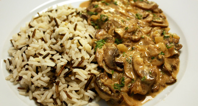 Estrogonofe de cogumelos