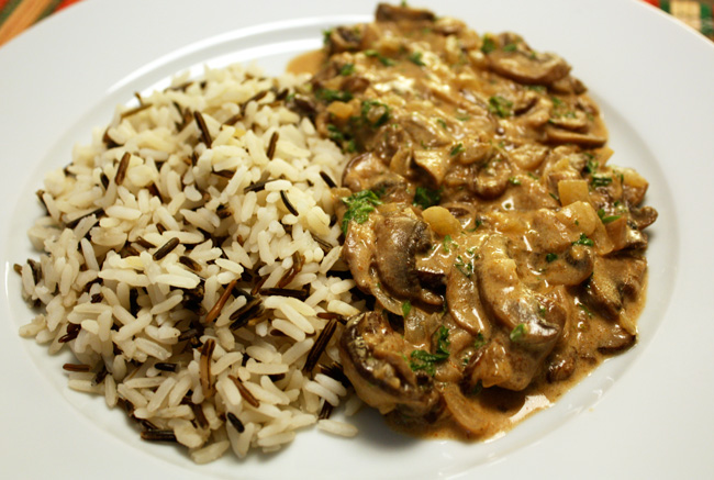 Estrogonofe de cogumelos