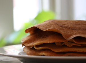 Panquecas de farinha de arroz integral