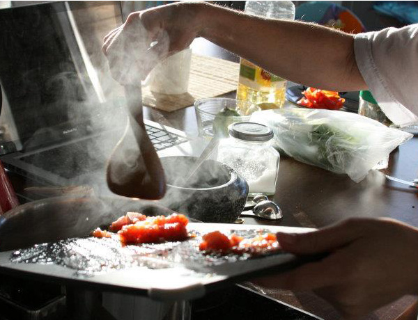 Dal, Sopa de lentilhas vermelhas indiana - Adicionando tomate