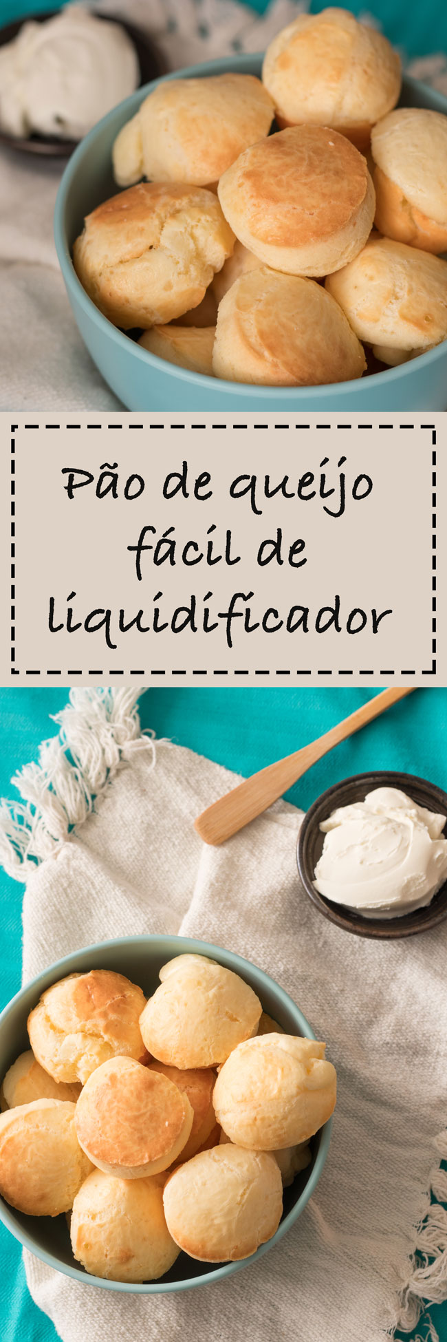 Pão de queijo de liquidificador fácil e rápido de preparar. Crocante por fora, macio por dentro, perfeito para o lanche da tarde. E pode passar aquele cafezinho.