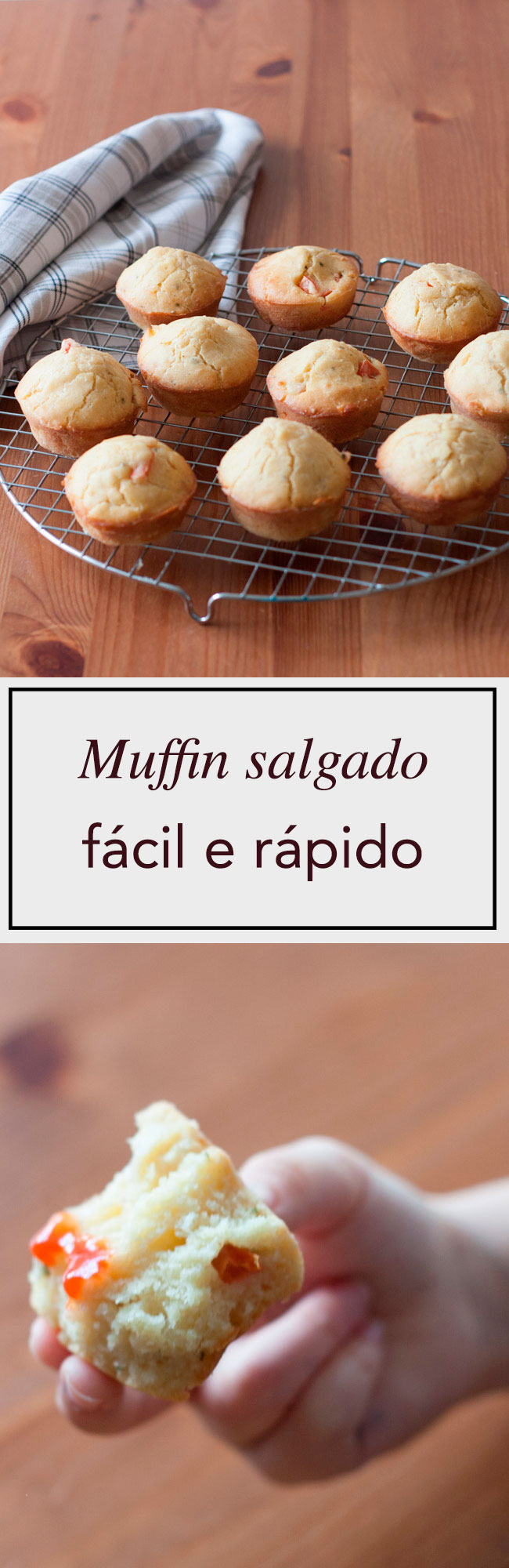 Delicioso muffin salgado fácil e rápido de preparar e super versátil. Perfeito para um lanche ou refeição leve.